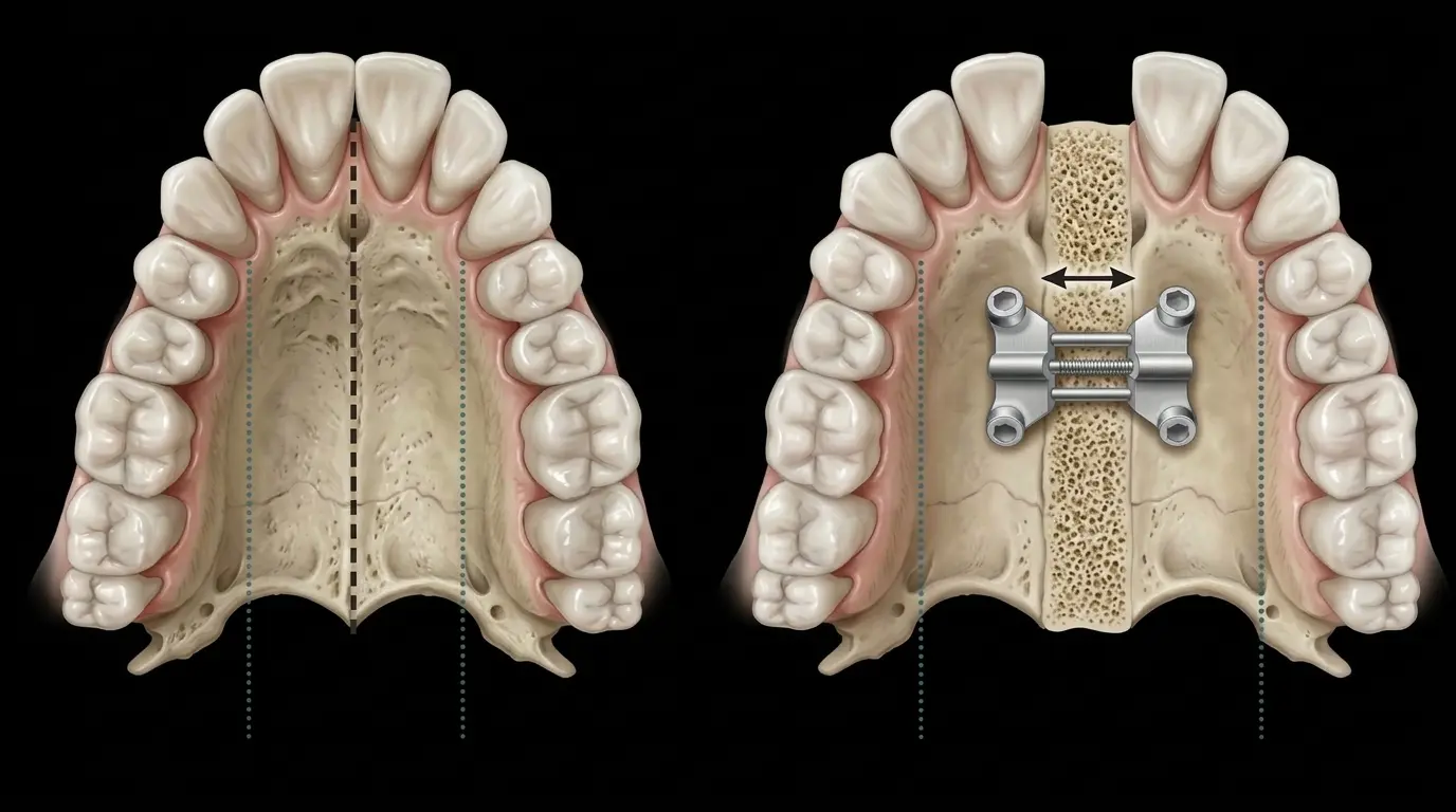 Adult palatal expansion with mini-implants (DOME / MARPE)