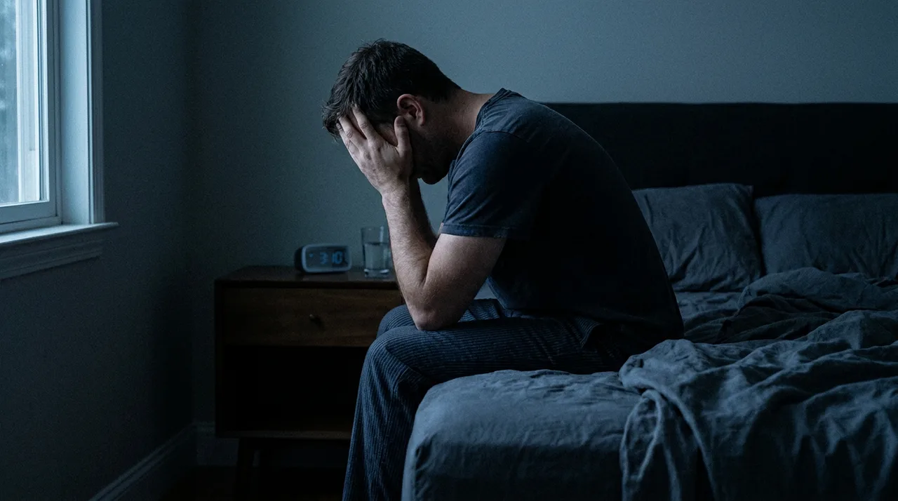Insomnio y apnea del sueño: persona despierta de madrugada